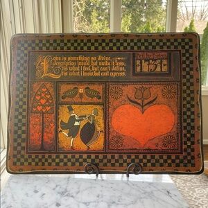 Vintage • Wall Hanging • 23” W x 17” H • Heart Checkered Design • Love Message